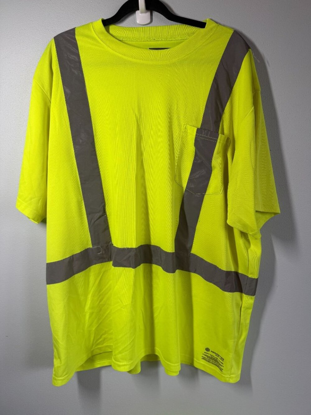 Set of 4 - Hi Vis Safety Shirt Mens 3XL Short Sleeve Reflective Work Shirts ANSI